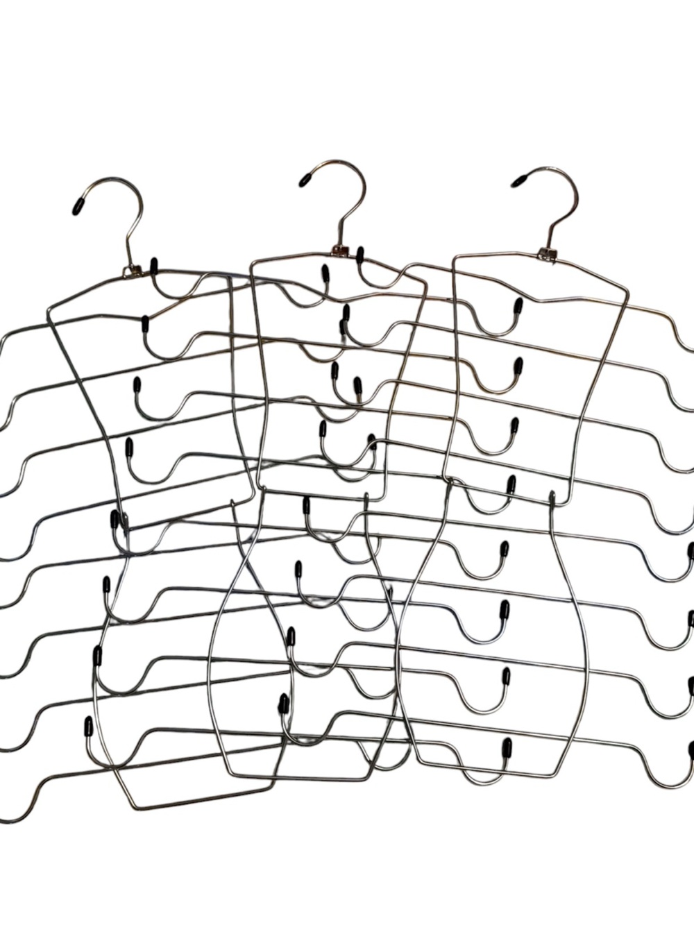 3 Multi-Tier Wavy Scarf & Accessory Hanger - Silver